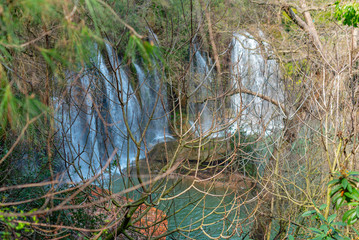 amazing view of the waterfalls. soft focus.