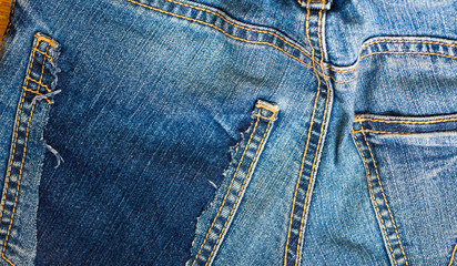 cut jeans pocket