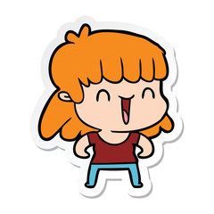 sticker of a cartoon woman
