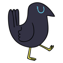 quirky hand drawn cartoon crow