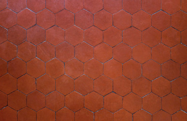 brown hexagon clay tile background