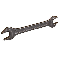 Wrench. Spanner repair tool. Mechanic or engineer instruments. Support service 3d render illustration isolated on white background.