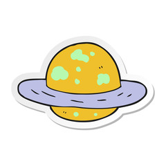 sticker of a cartoon planet