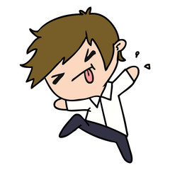 cartoon of a kawaii cute boy