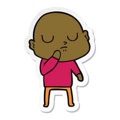 sticker of a cartoon bald man