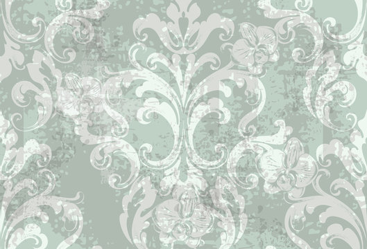Floral texture pattern Vector. Floral ornament decoration. Victorian engraved retro design. Vintage fabric decors. Luxury fabrics