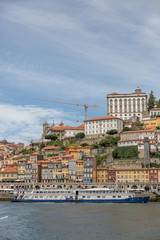 Naklejka na ściany i meble Porto, Portugal old town skyline from across the Douro River.