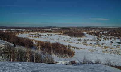 Beautiful winter landscape from a height