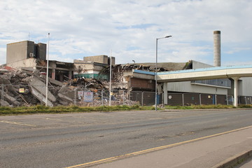 Fototapeta na wymiar Demolition of a large Leisure Centre