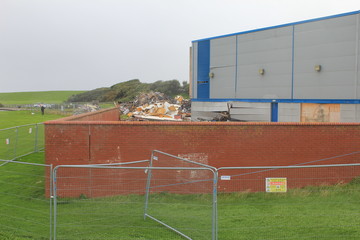 Fototapeta na wymiar Demolition of large Leisure Centre