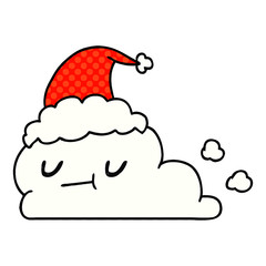 christmas cartoon of kawaii cloud