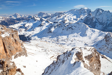 Dolomites, Italy - View from Sass Pordoi, Arabba-Marmolada, Val Di Fassa