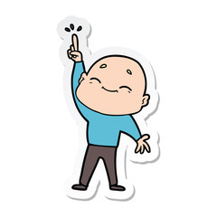 sticker of a cartoon bald man dancing