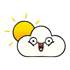 gradient shaded cartoon sunshine and cloud