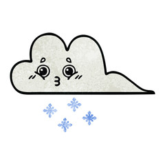 retro grunge texture cartoon snow cloud
