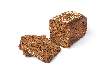 Rye bread isolated on white background.