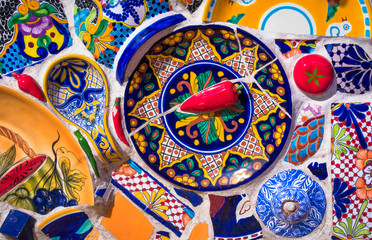 colorful mosaic mexican motive