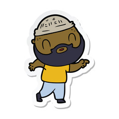 sticker of a cartoon bearded man