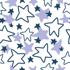 Fototapeta premium pattern with stars blue and violet