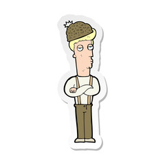 sticker of a cartoon man in hat