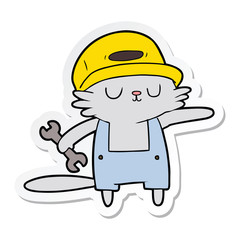 sticker of a cartoon cat builder