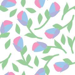 Obraz premium Pattern with Tulips and leaves