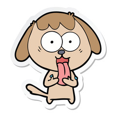 sticker of a cute cartoon dog