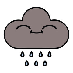 cute cartoon storm rain cloud
