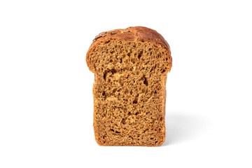 Rye bread isolated on white background.