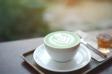 A Cup of green tea matcha latte