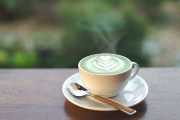A Cup of green tea matcha latte