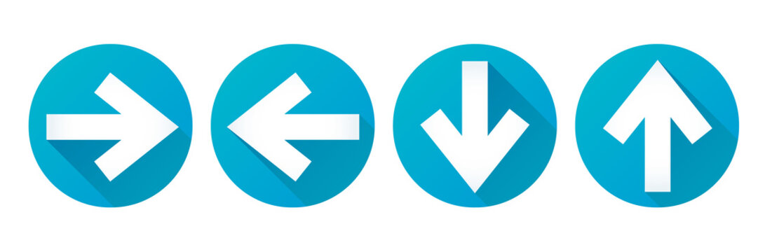 Arrow icons set. Flat design - Vector