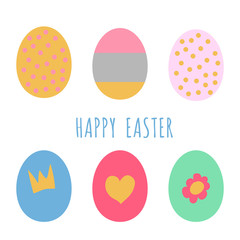 Set of painted Easter eggs vector illustration