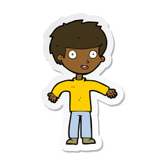 sticker of a cartoon happy man