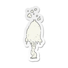 retro distressed sticker of a cartoon mushroom