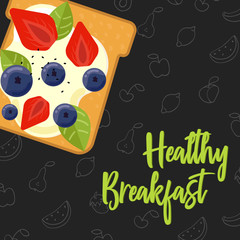 Menu concept for restaurant and cafe. Breakfast menu template. Healthy breakfast menu template.