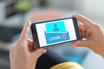 Login concept on a smartphone