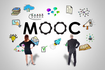 Mooc concept watched by business people