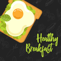 Menu concept for restaurant and cafe. Breakfast menu template. Healthy breakfast menu template.