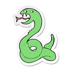 sticker of a cartoon hissing snake