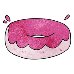 quirky hand drawn cartoon iced donut