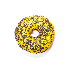 Yellow donut with chocolate sprinkles