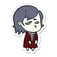 sticker of a cartoon vampire girl