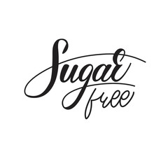 Sugar free lettering design. Vector illustration.