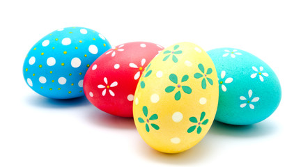 Perfect colorful handmade easter eggs isolated