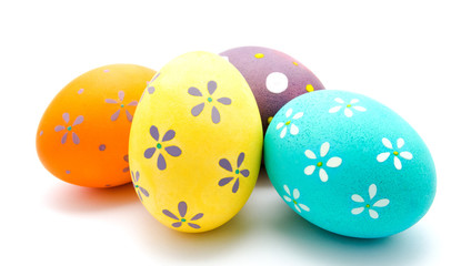 Perfect colorful handmade easter eggs isolated