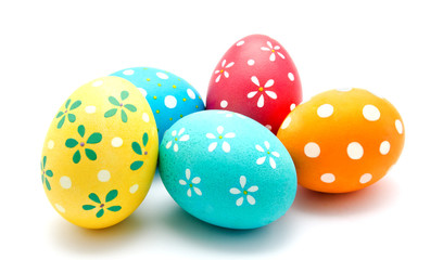 Perfect colorful handmade easter eggs isolated
