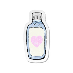 retro distressed sticker of a cartoon love potion