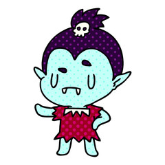 cartoon kawaii of cute vampire girl