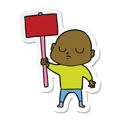 sticker of a cartoon bald man
